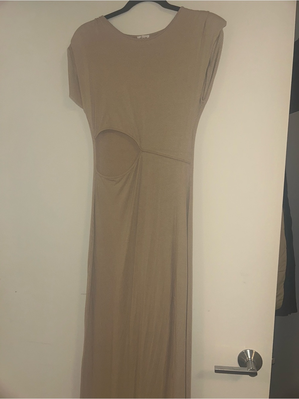 Beige Cutout Maxi Dress - Le LIS collection